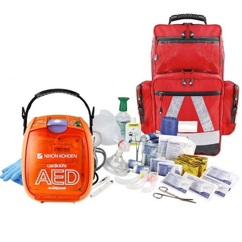 Defibrillator AED 3100 Defibrillator SET mit Rucksack gefüllt - MediDidakt