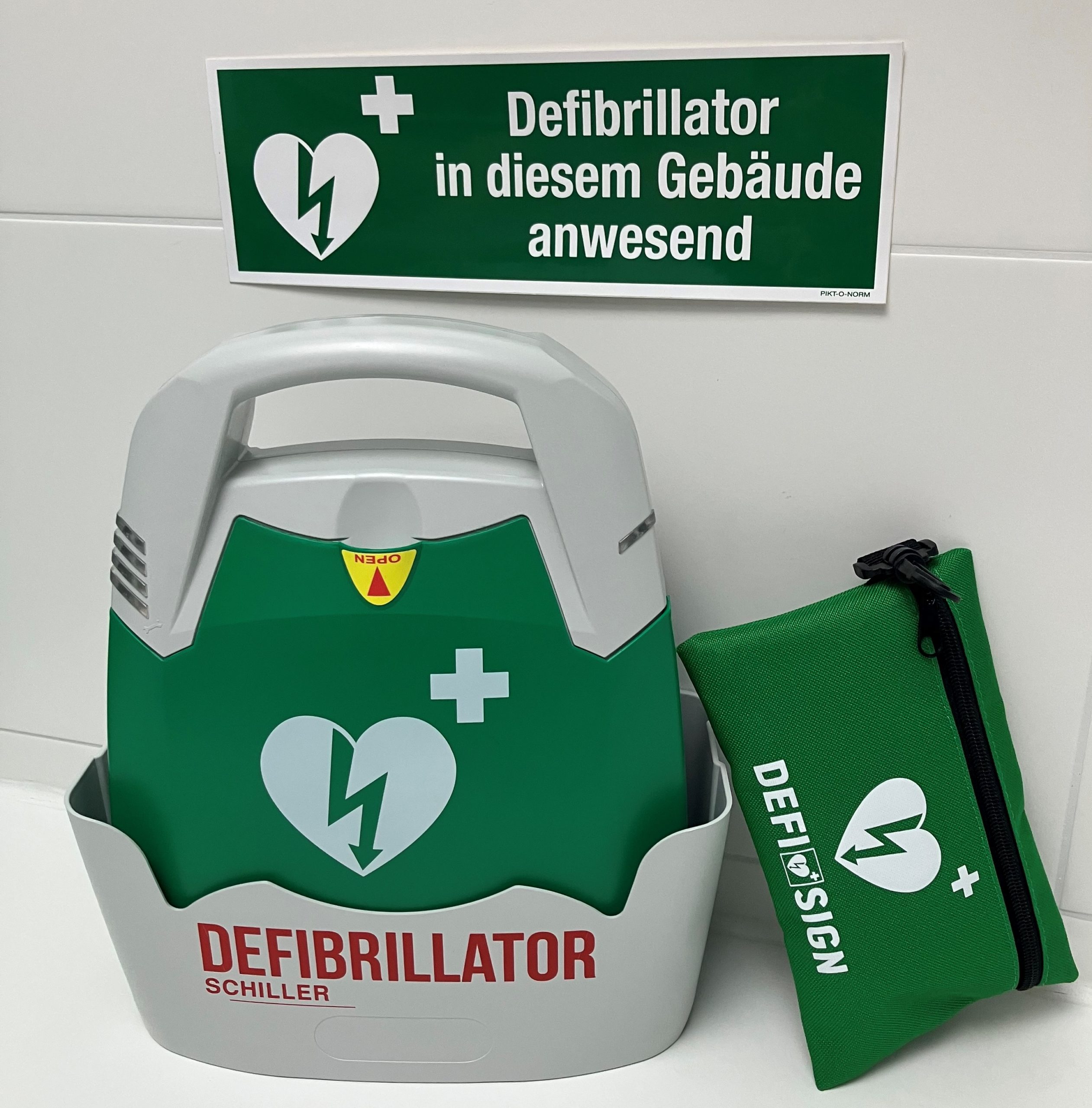 Defibrillator Pfeil oben, Folie, selbstklebend